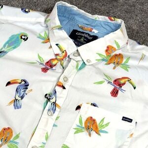 Chubbies Shirt Mens XL Tropical Parrot Print Performance Stretch Short Sleeve